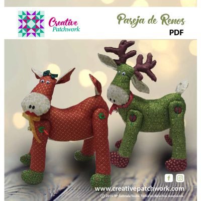 Renos patrón navidad patchwork